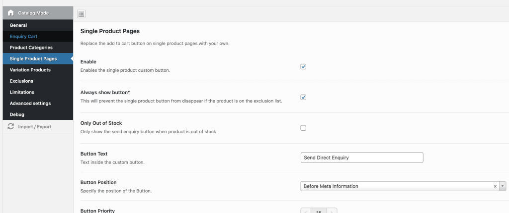 WooCommerce Catalog Mode Settings