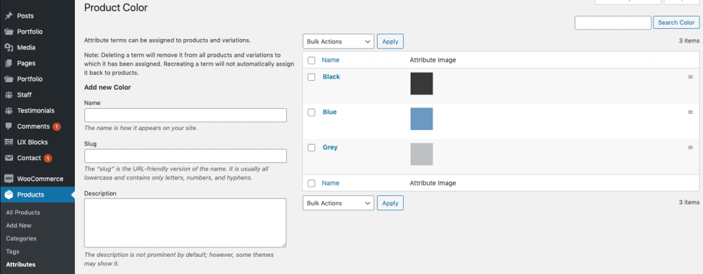 Bilder an WooCommerce-Attributbegriffe anhängen