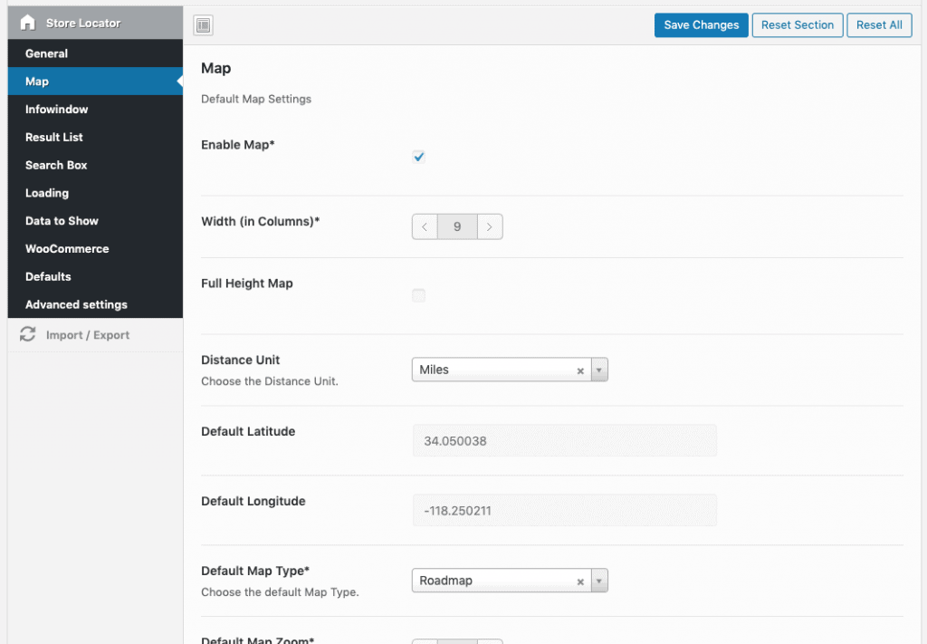configure maps
