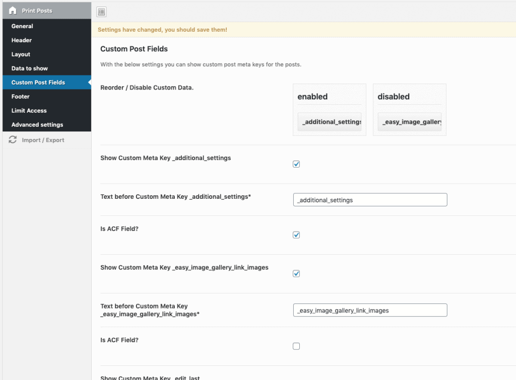 benutzerdefinierte Post-Meta & Unterstützung für ACF-Felder