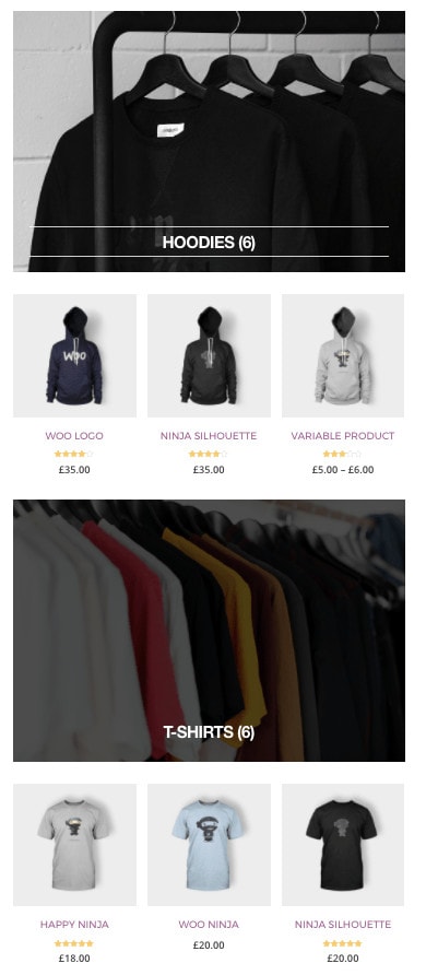 Beispiel für verschachtelte Woocommerce-Kategorien