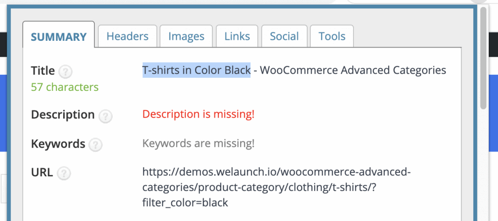 Meta-Titel ändert sich ebenfalls