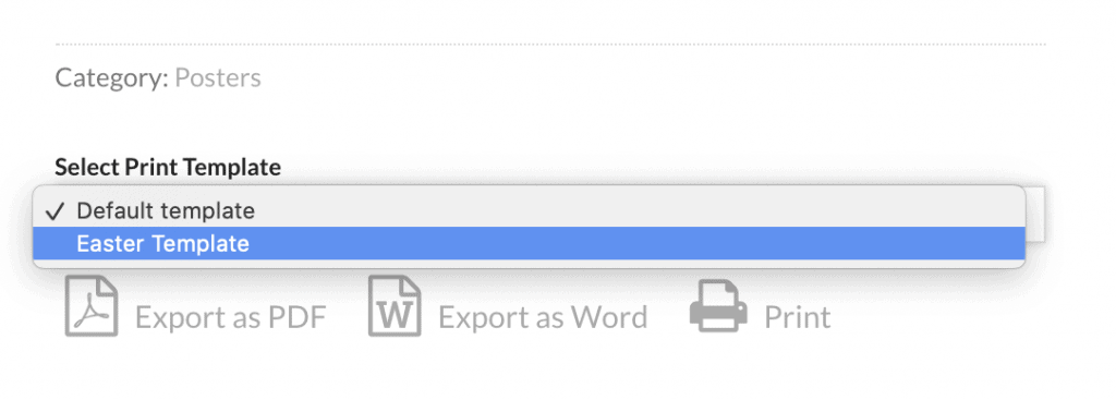 Vorlage im Frontend wählen