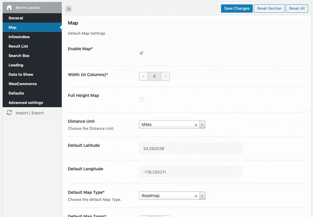 configure maps