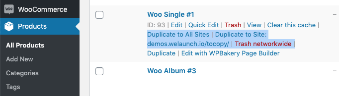 copy a product to another site