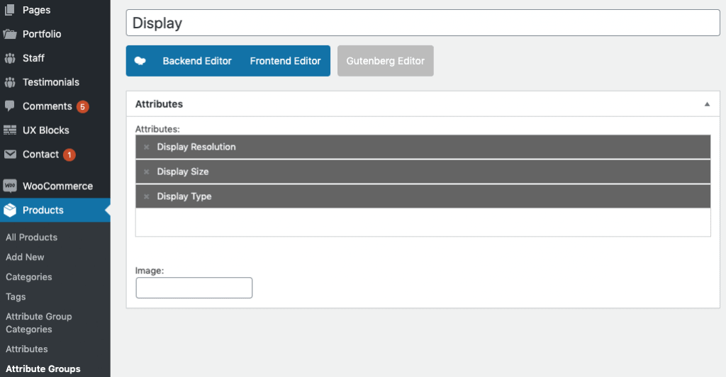 create and edit an attribute group