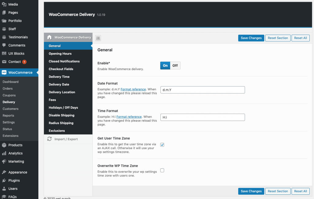 activar el plugin de entrega de WooCommerce