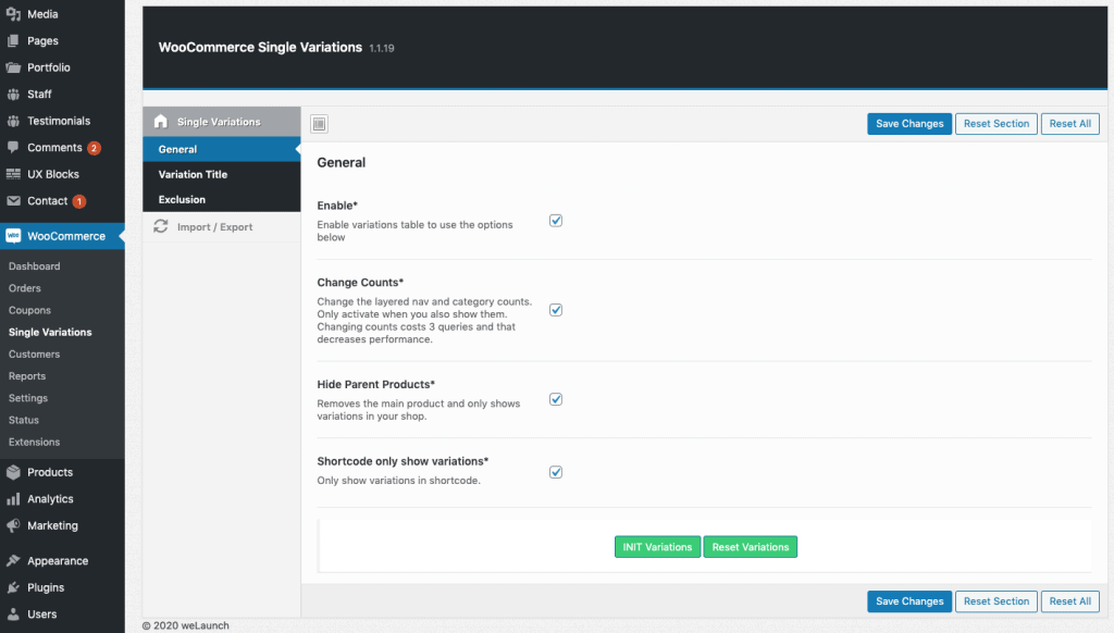 habilitar WooCommerce mostrar variaciones individuales