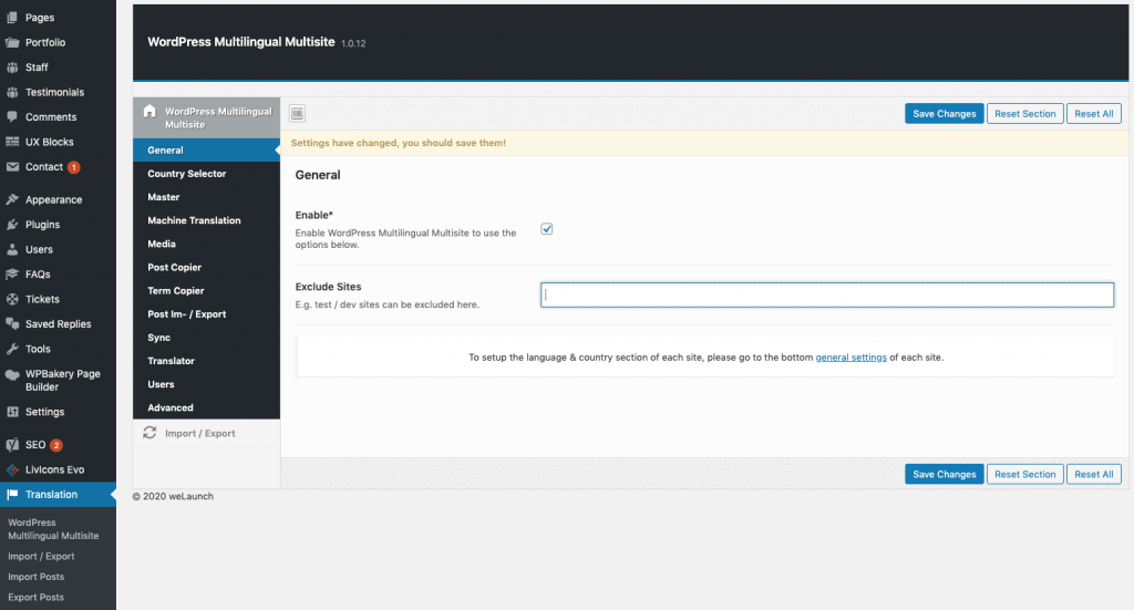 general multilingual settings