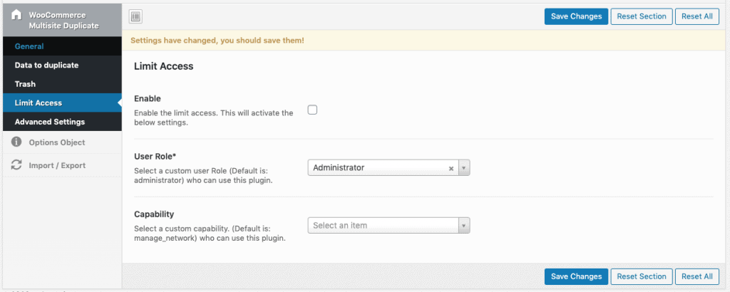 limit duplicating access