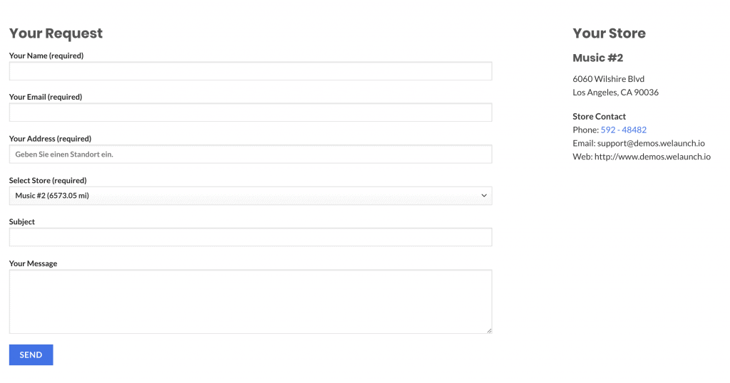 ejemplo de formulario de contacto de wordpress