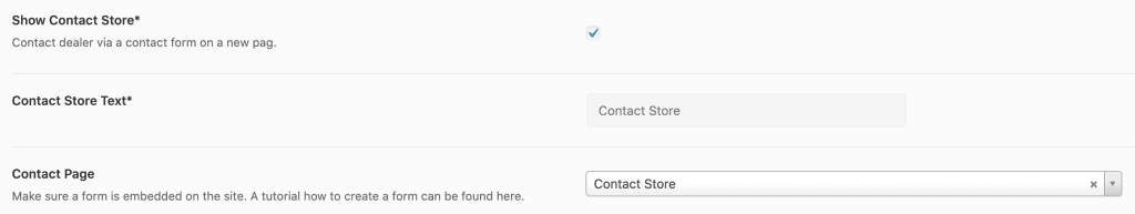 select contact store page