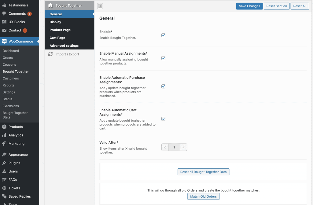 activer le plugin woocommerce bought together
