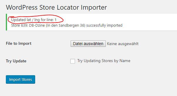 obtenir automatiquement lat lng lors de l'importation de magasins