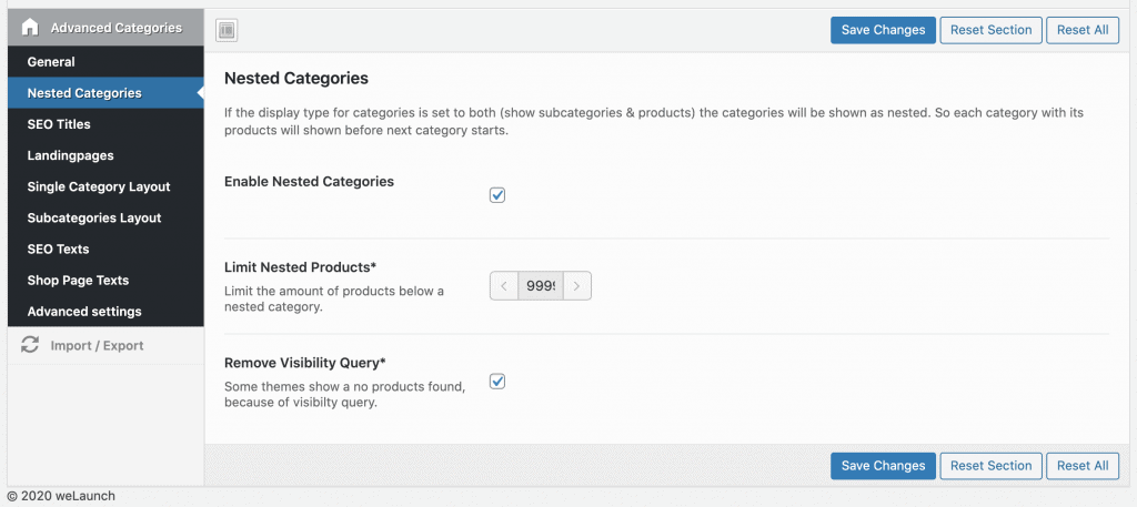 enable woocommerce nested categories
