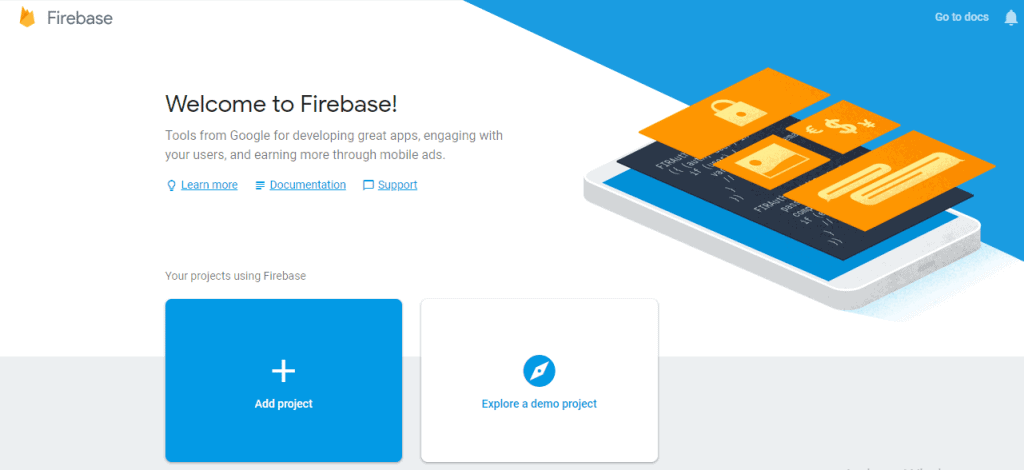 create firebase project