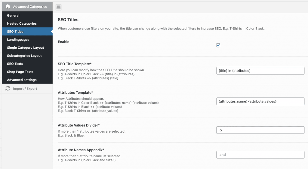 woocommerce seo title settings