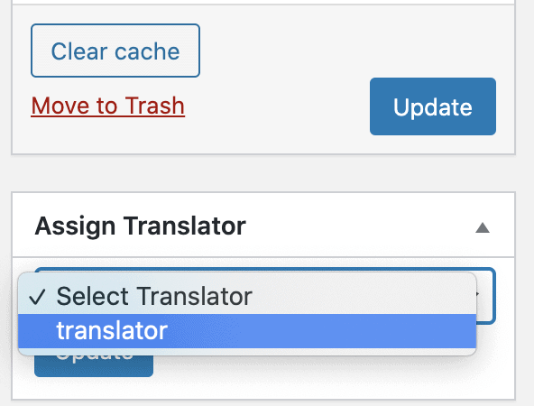 assign a post to a translator