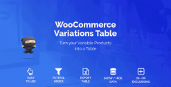 WooCommerce Variations Table