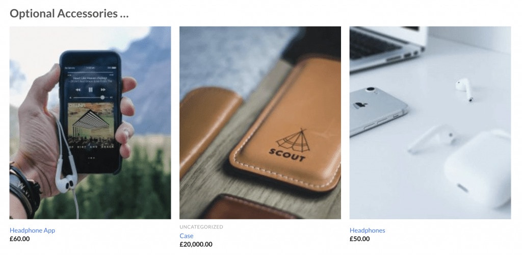 Optional product accessories