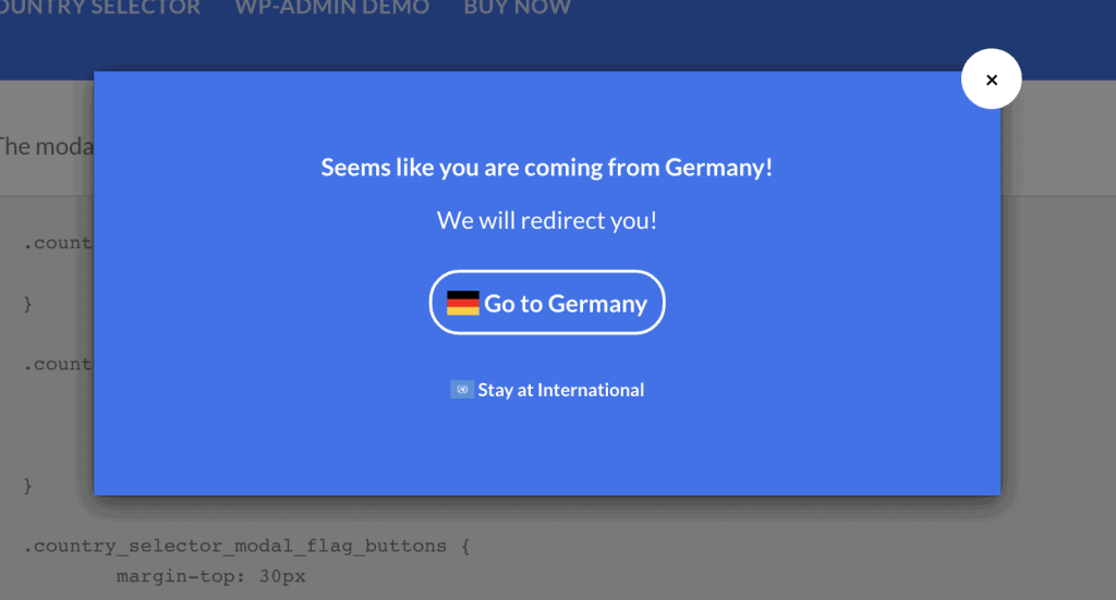 country redirect