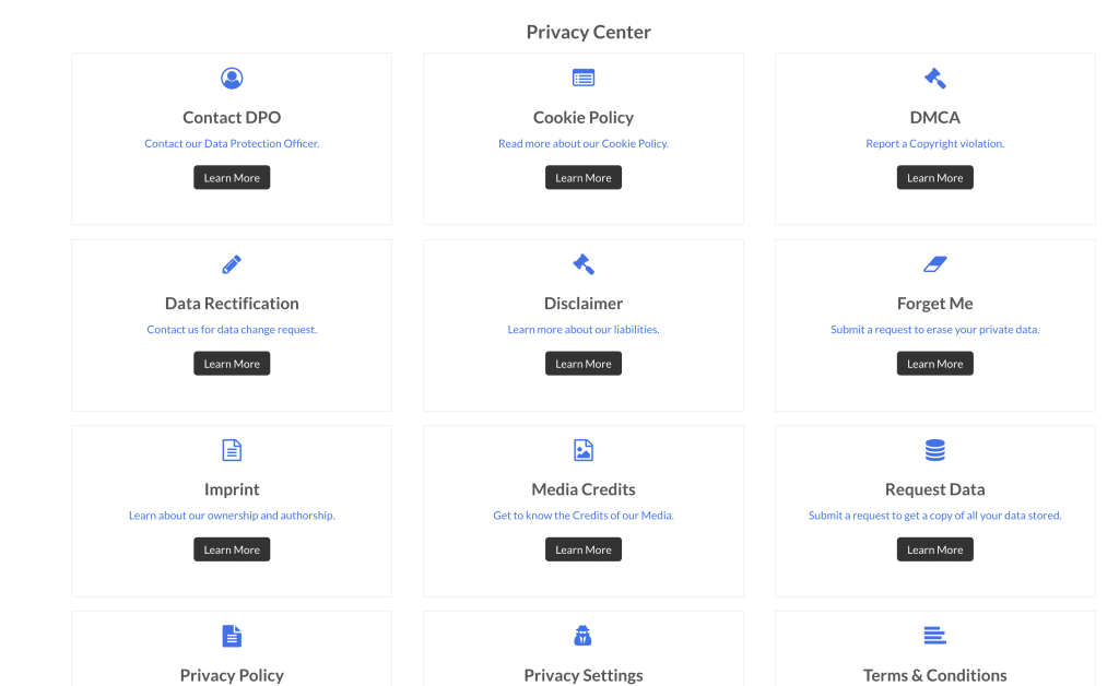 centro de privacidad gdpr