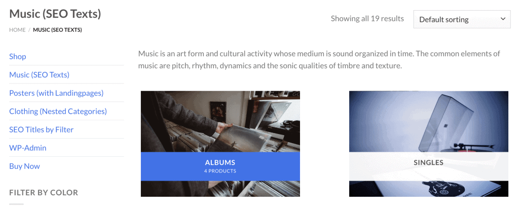 product category styles