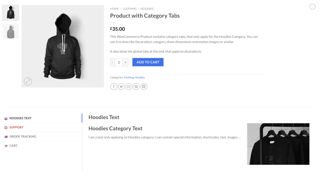 product category tabs