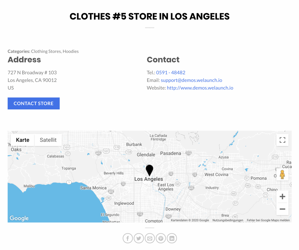 single shop page
