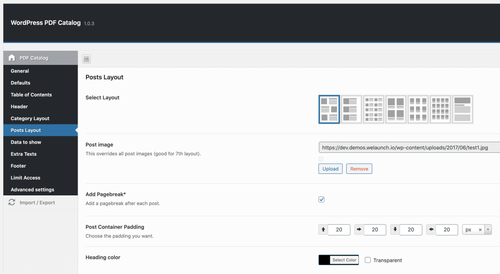 wordpress pdf catalog