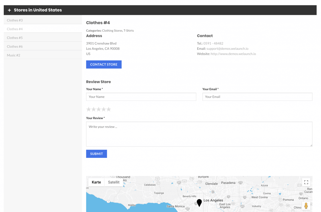 store locator listing by country