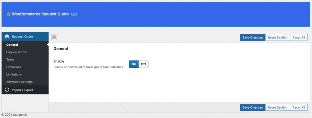 Enable the WC quote system