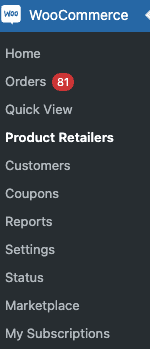 Product Retailers Menu Item