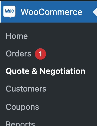 WooCommerce request a quote & negotiation menu item