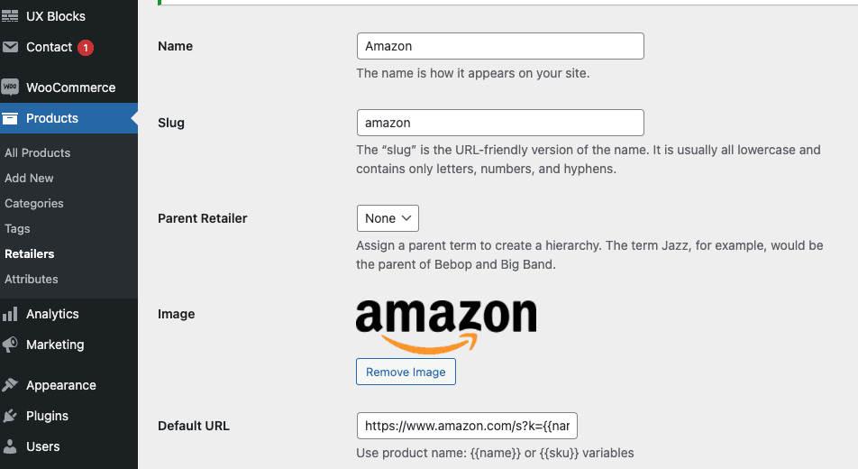 edit a single woocommerce retailer