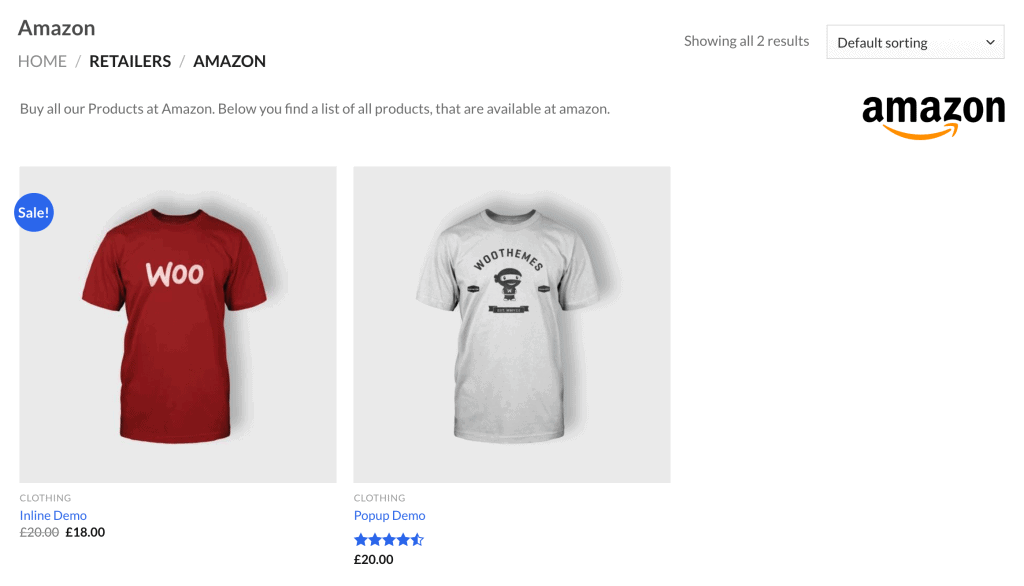 retailer category pages