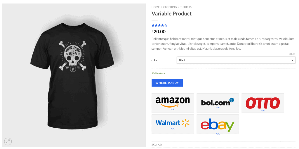 variable product with retailer logos