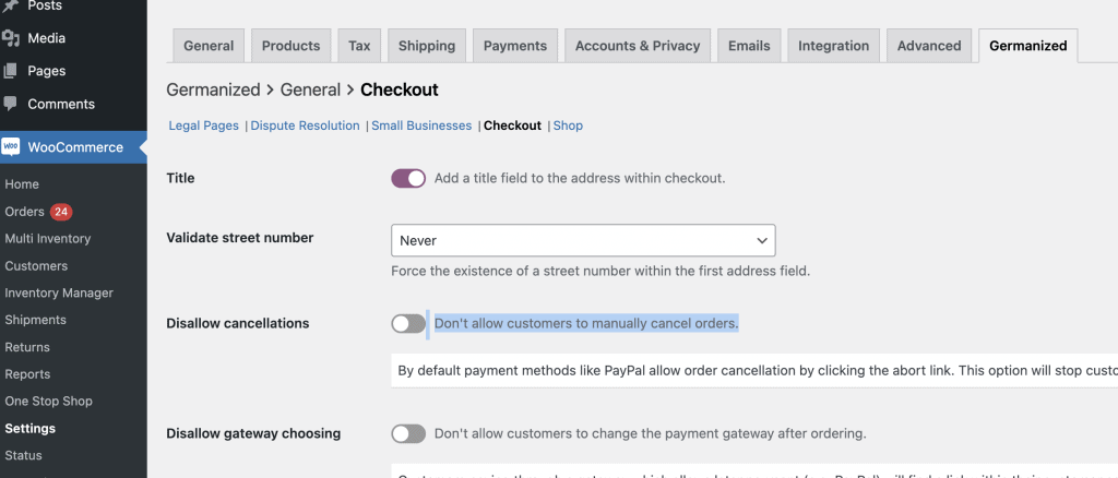 do not allow customers to cancel manual orders in Germanized