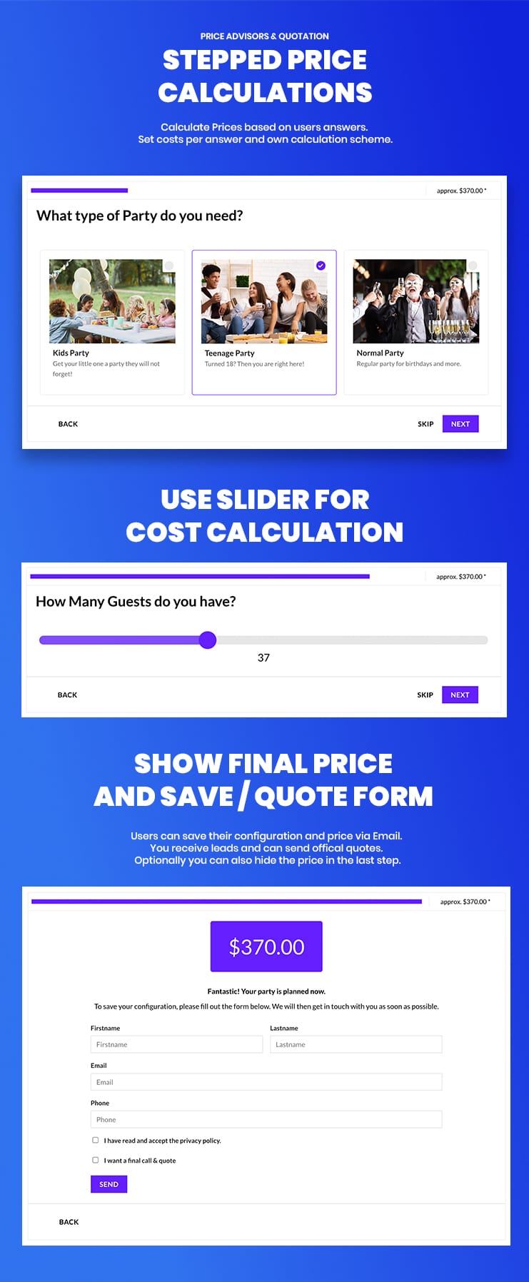 Price calculations