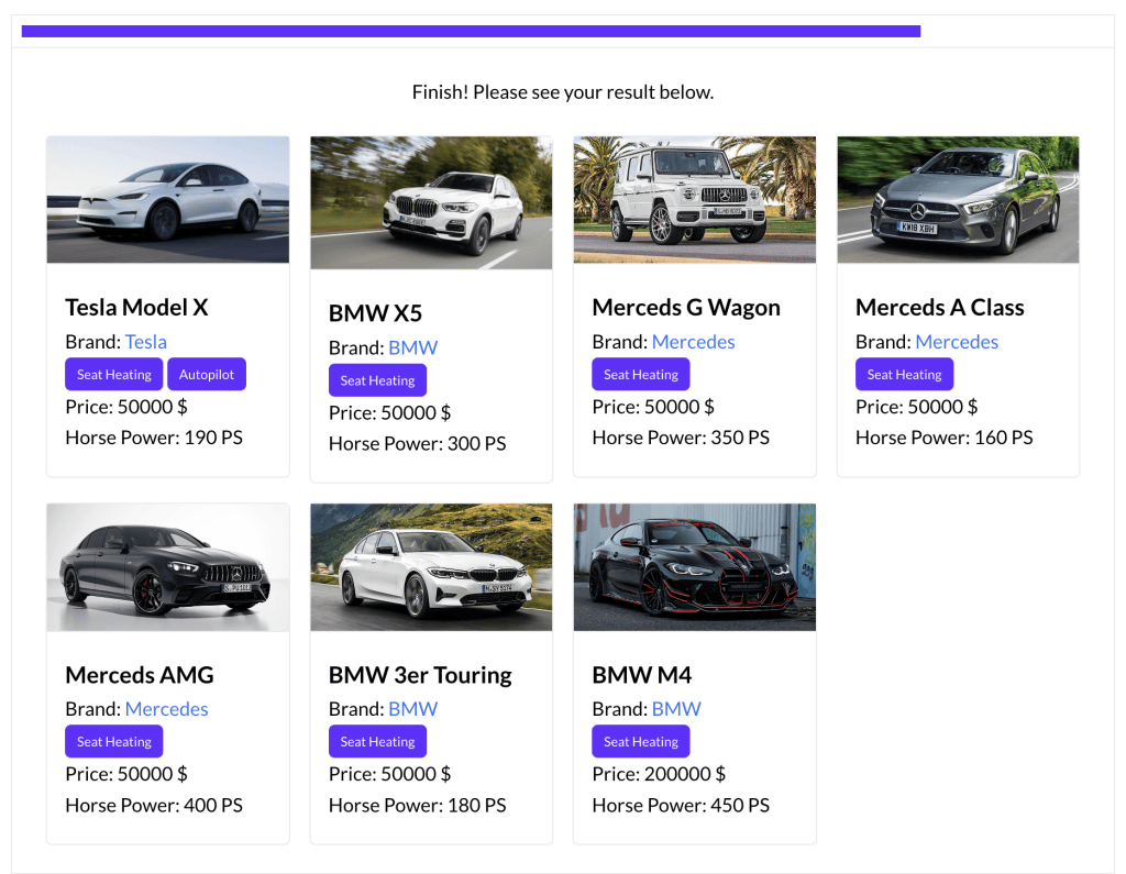 ranking labels in result list