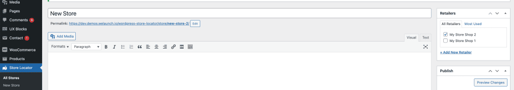 assign store to a retailer