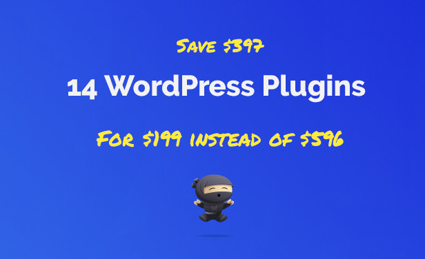 Get 14 WordPress plugins for $199 instaed of $596