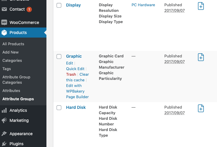 Configuración del plugin WooCommerce Attribute Group - weLaunch