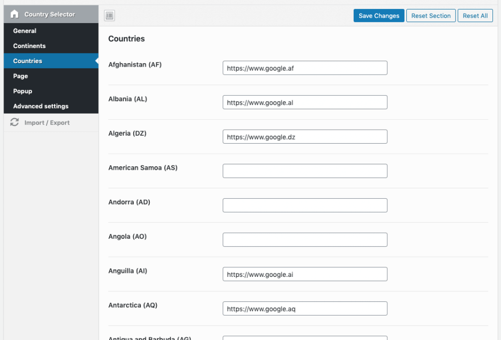 Setup WordPress Country Selector Plugin - weLaunch