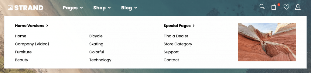 example image in WordPress mega menu