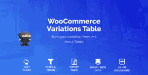 WooCommerce Variations Table
