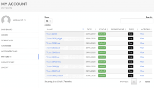 WooCommerce My Tickets page