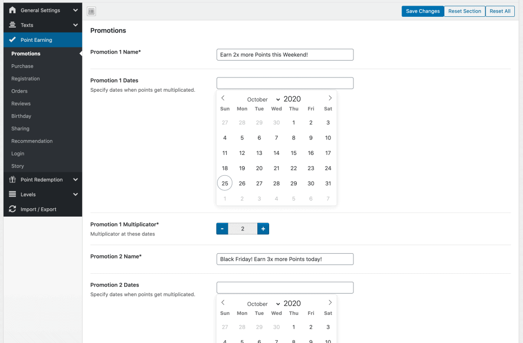 enable point promotions