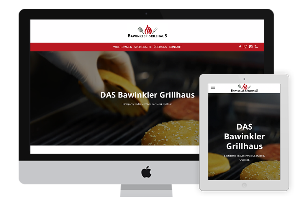 Webseite für Grillhaus & Schnellimbiss in Bawinkel
