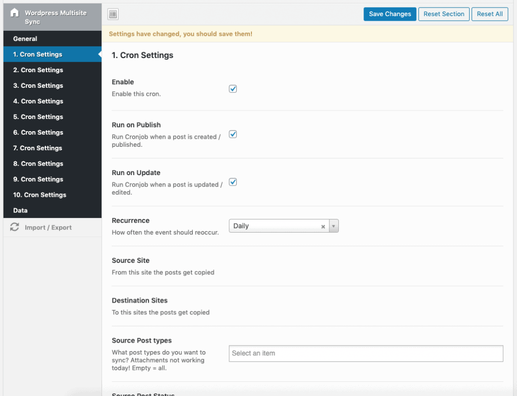 configure a sync cronjob